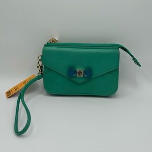 🔥🆕🔥 Tory Burch Bow Smart Phone Wristlet Viridian Green Tahitian Turq